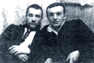 Гонта Иван и Баканчук Михайло у штрафного лагеря "Средний". 1956 г.